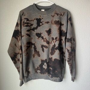 Gray and Brown Tie-Dye Sweater